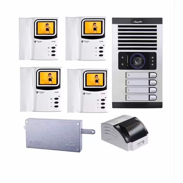 آیفون تصویری الکتروپیک . پک کامل  4  واحدی . مدل 1286 با پنل 1086