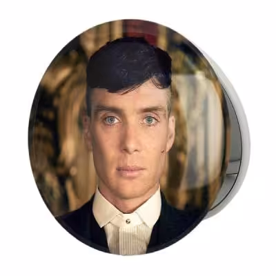آینه جیبی خندالو طرح کیلین مورفی سریال پیکی بلایندرز Peaky Blinders مدل تاشو کد 4584