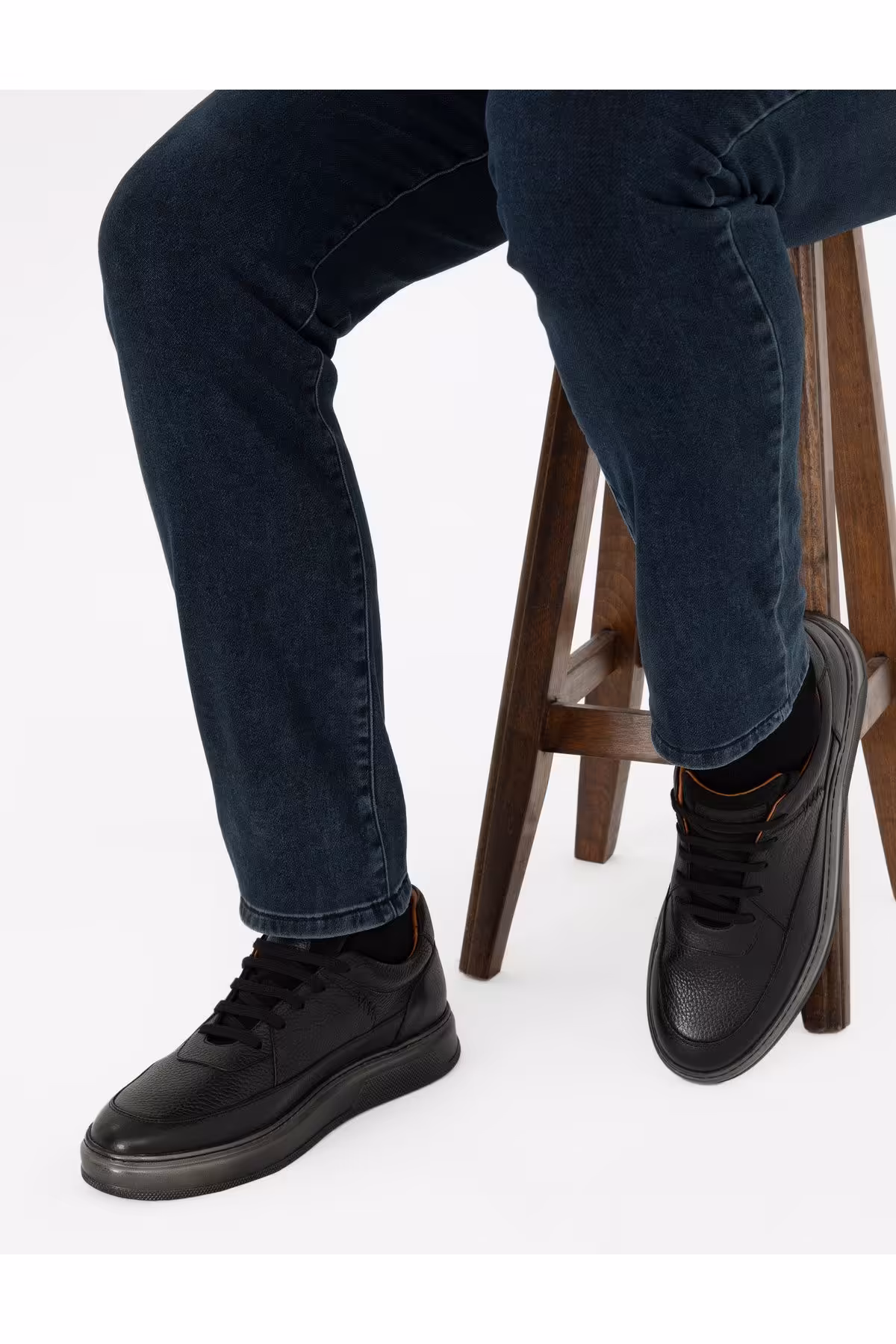 کفش های کژوال چند رنگ مردانه روزمره چرمی 100 ٪ سیاه Pierre Cardin