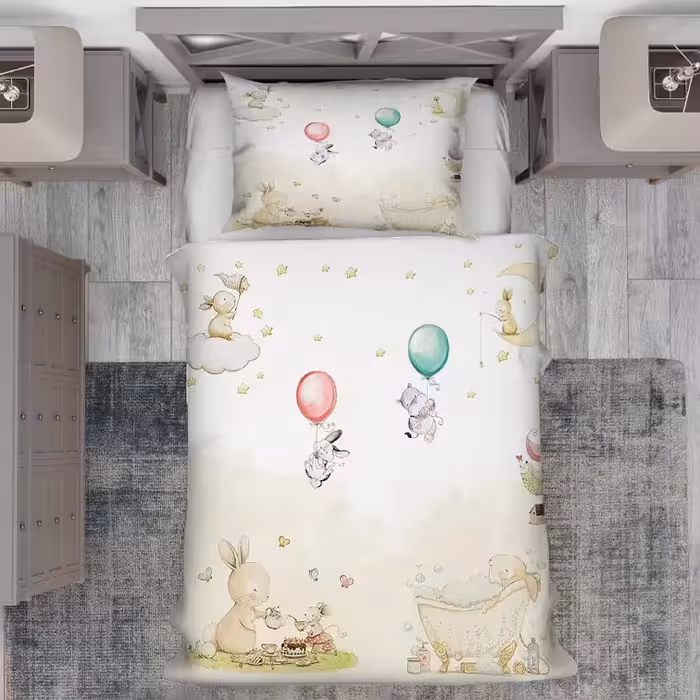 روتختی نوزاد فانتزی و سه بعدی طرح خرگوش عروسکی BA-4023