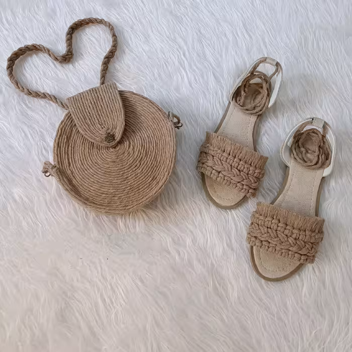 ست مکرومه بافی نسکافه ای 