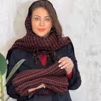 شال بافت پیچازی زرشکی