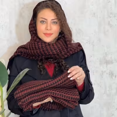 شال بافت پیچازی زرشکی