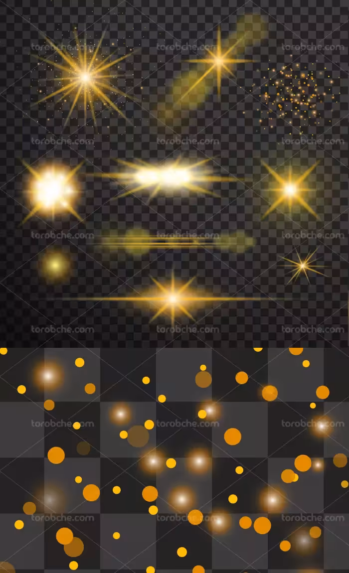 وکتور نقطه های نور بدون پس زمینه | گرافیک با طعم تربچه