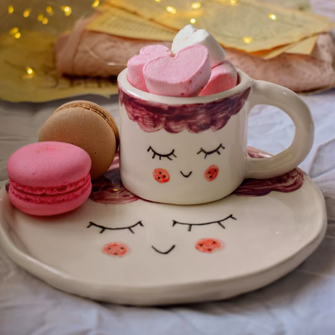 ست ماگ و زیری سرامیکی زیبای خفته