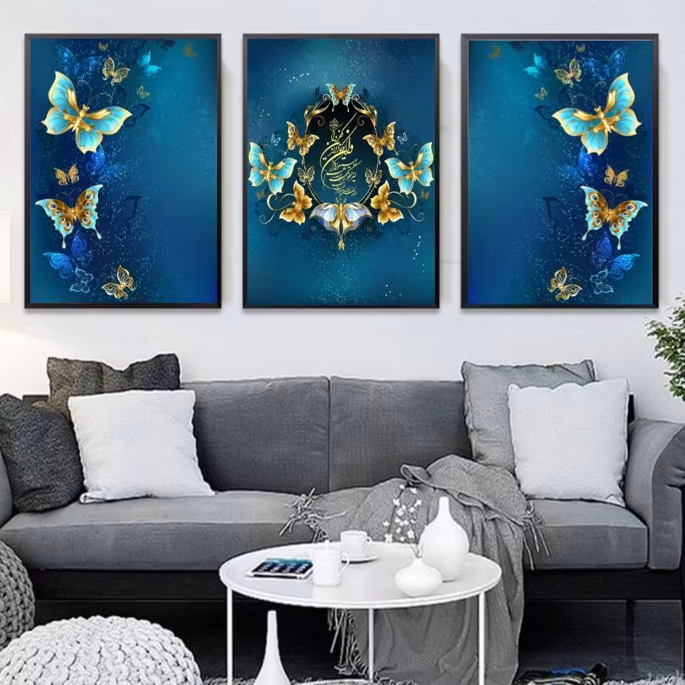 تابلو دکوراتیو 3تیکه پروانه های جذاب