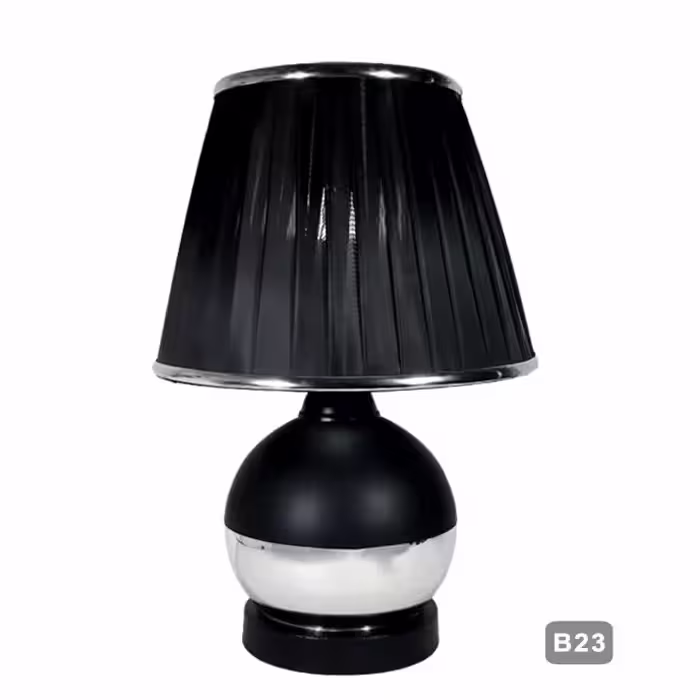 آباژور رومیزی گلس کره مشکی نقره ای کد B23