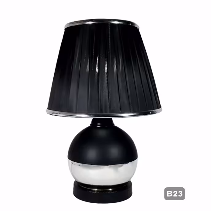 آباژور رومیزی گلس کره مشکی نقره ای کد B23