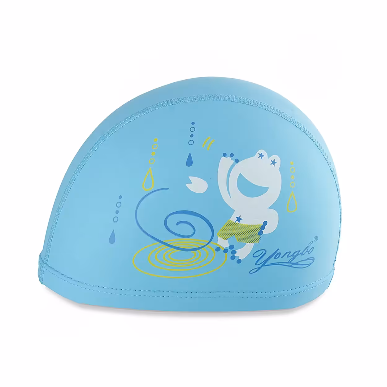 کلاه شنا بچه گانه PU – YONGBO HMK | سفید/زرد