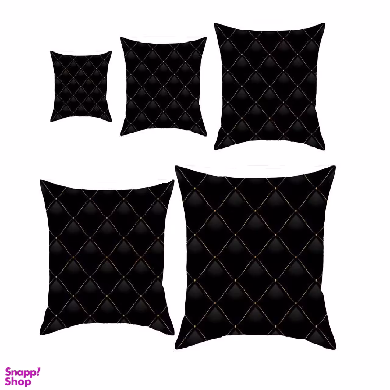 کوسن رنس کد S5-10090 مجموعه 5 عددی کوچک تا بزرگ رنگ مشکی