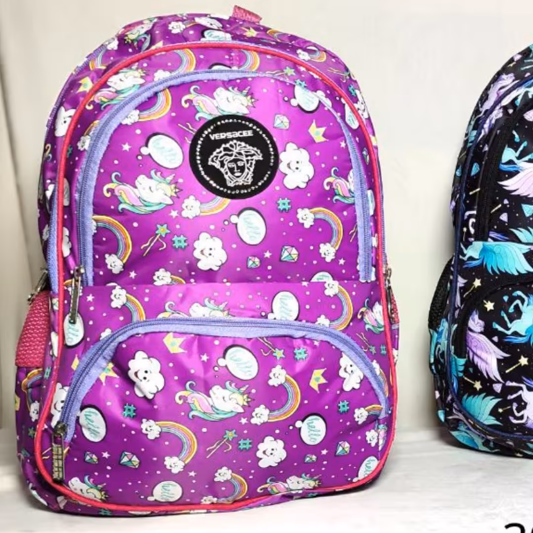 کوله پشتی مدرسه ای خارجی طرح یونیکورن رنگ بنفش کیفیت عالی