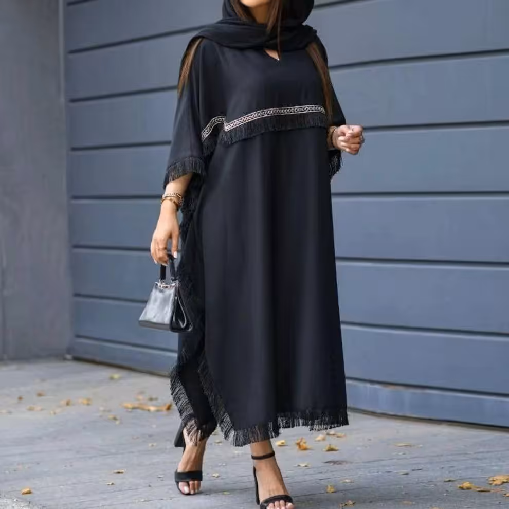 پیراهن ساحلی مشکی لیلیا جنس ابروبادی فری سایز 38 تا 50 ( ارسال رایگان )