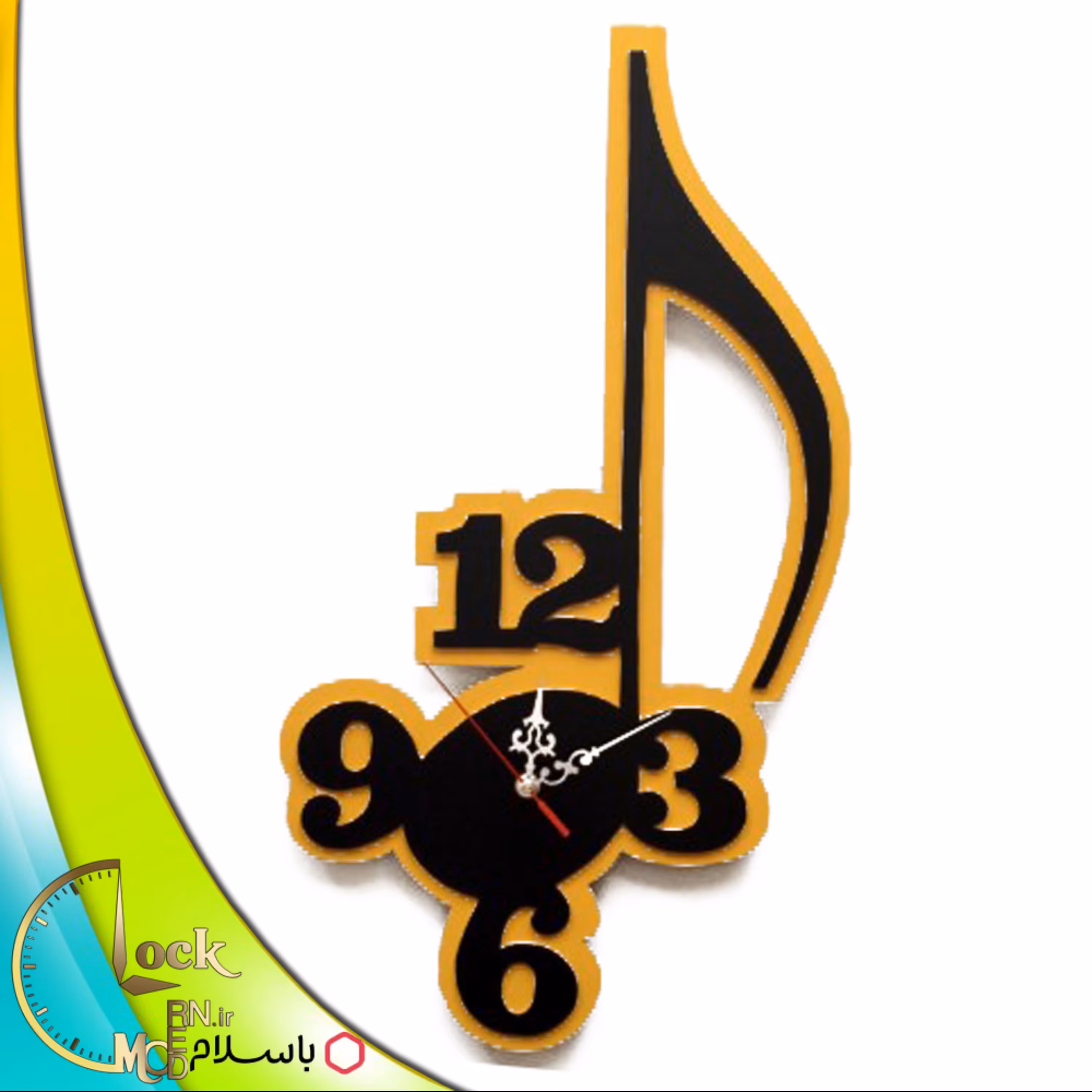 ساعت دیواری طرح نت موسیقی کد 512