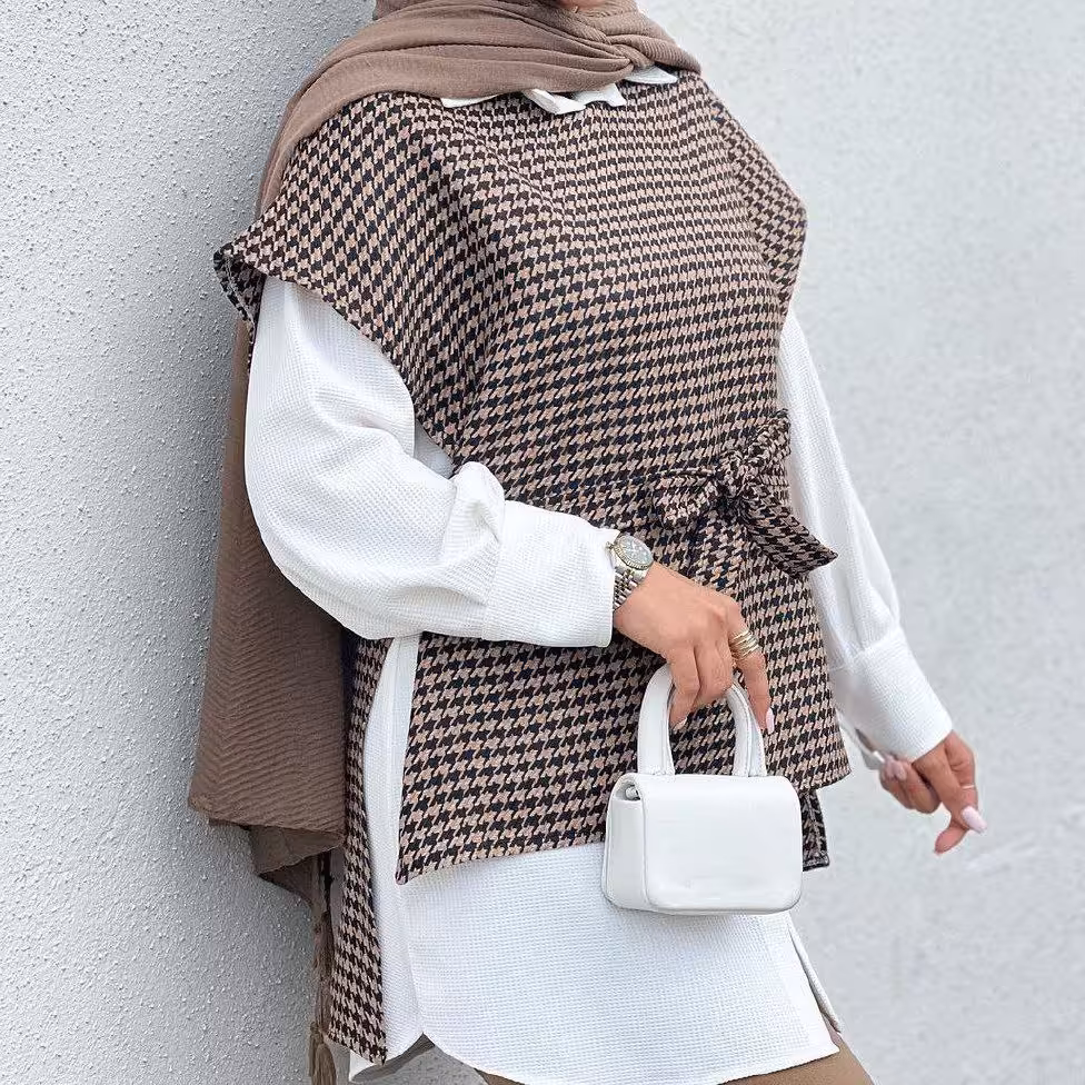 ست دو تکه وست و شومیز کشمیر و بیسکوییتی قد 83 قد رویه 66 از 36 تا 44