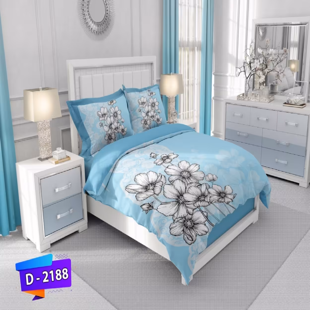 سرویس روتختی لمان کد 2188 دونفره 6 تکه