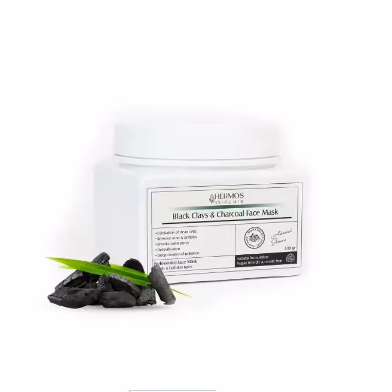 ماسک لاتکسی ذغال اکتیو هرموس حجم 300 گرم - فروشگاه آغاز زیبایی