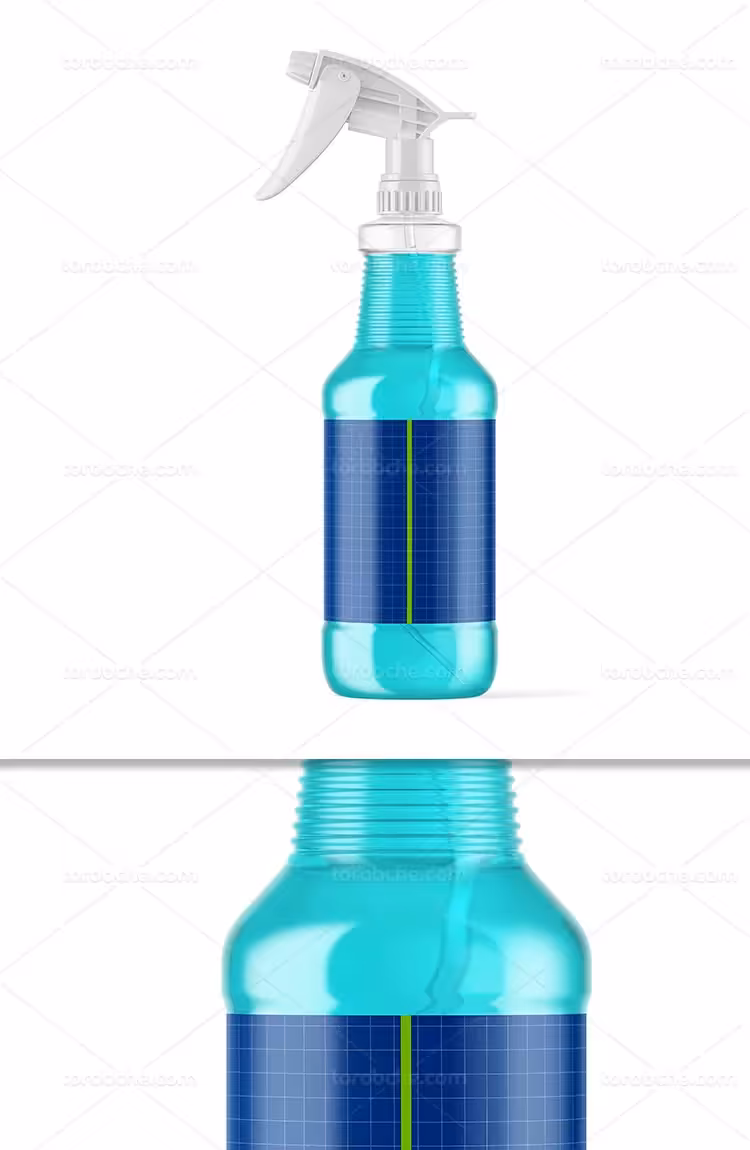 موکاپ بطری آب پاش لایه باز | گرافیک با طعم تربچه