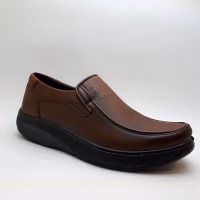 کفش طبی مردانه چرم صنعتی مدل هاروان دررنگ قهوه ای ازسایز41تا44