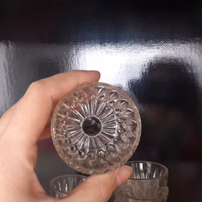 هفت سین بلوری پیاله ای کوچک (6 تایی) شامپاینی