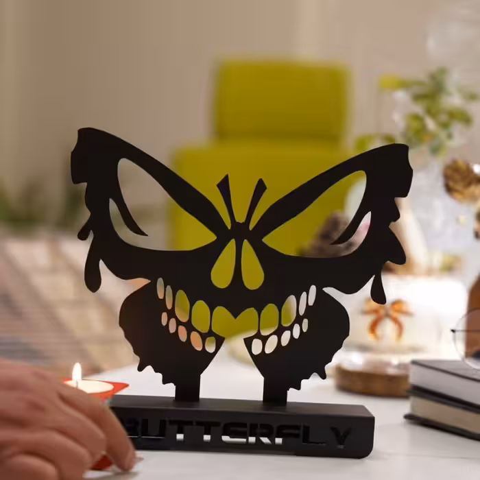 تندیس سایه طرح پروانه اسکلتی وارمر دار