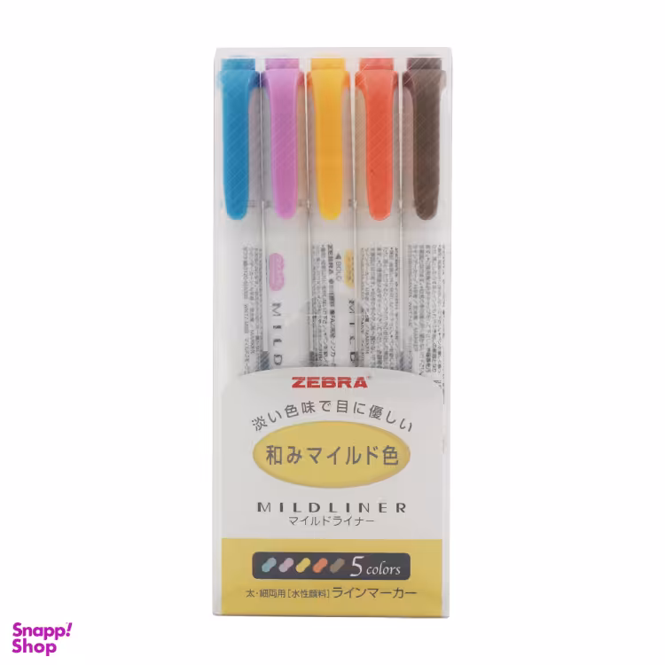 ماژیک هایلایتر زبرا (Zebra) مدل Mildliner بسته 5 عددی