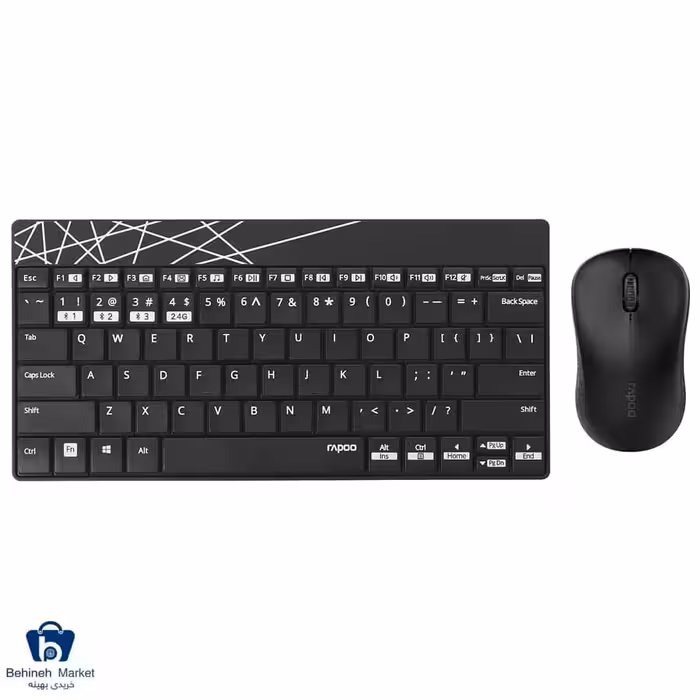 کیبورد و ماوس بی سیم رپو مدل 8000M