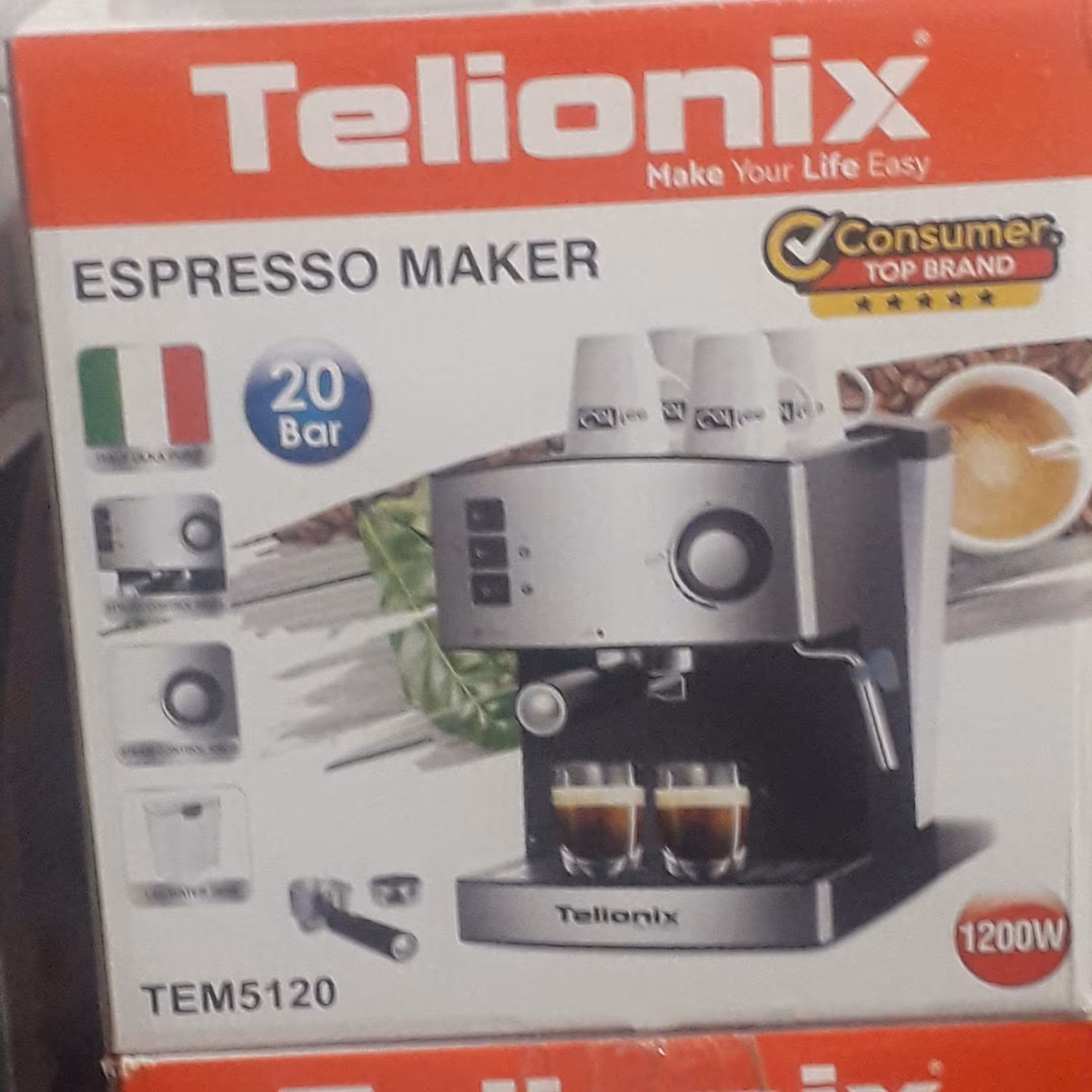 اسپرسوساز   تلیونیکس 20بار  با کیفیت بالا وقهوه ساز طبق عکس ارسال رایگان فوری