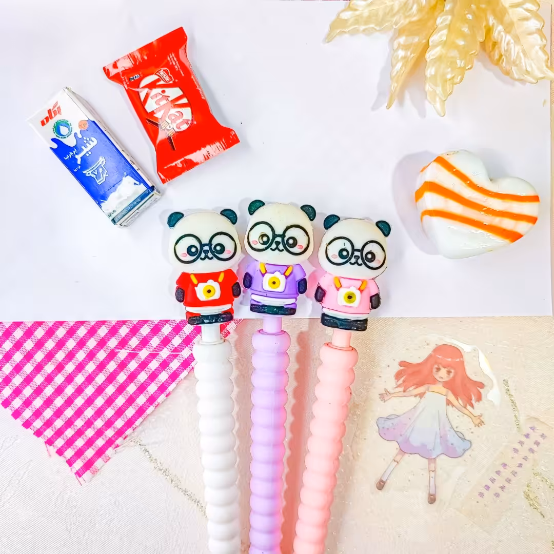 اتودفانتزی پاندا . رنگ های پاستلی . لوازم تحریر فانتزی