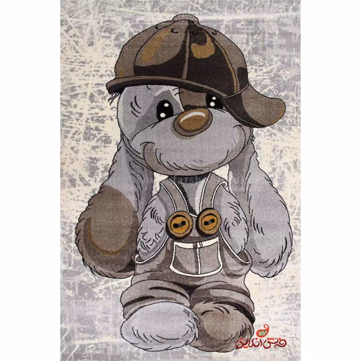 فرش ماشینی کودک ساوین طرح خرگوش 4059 کرم