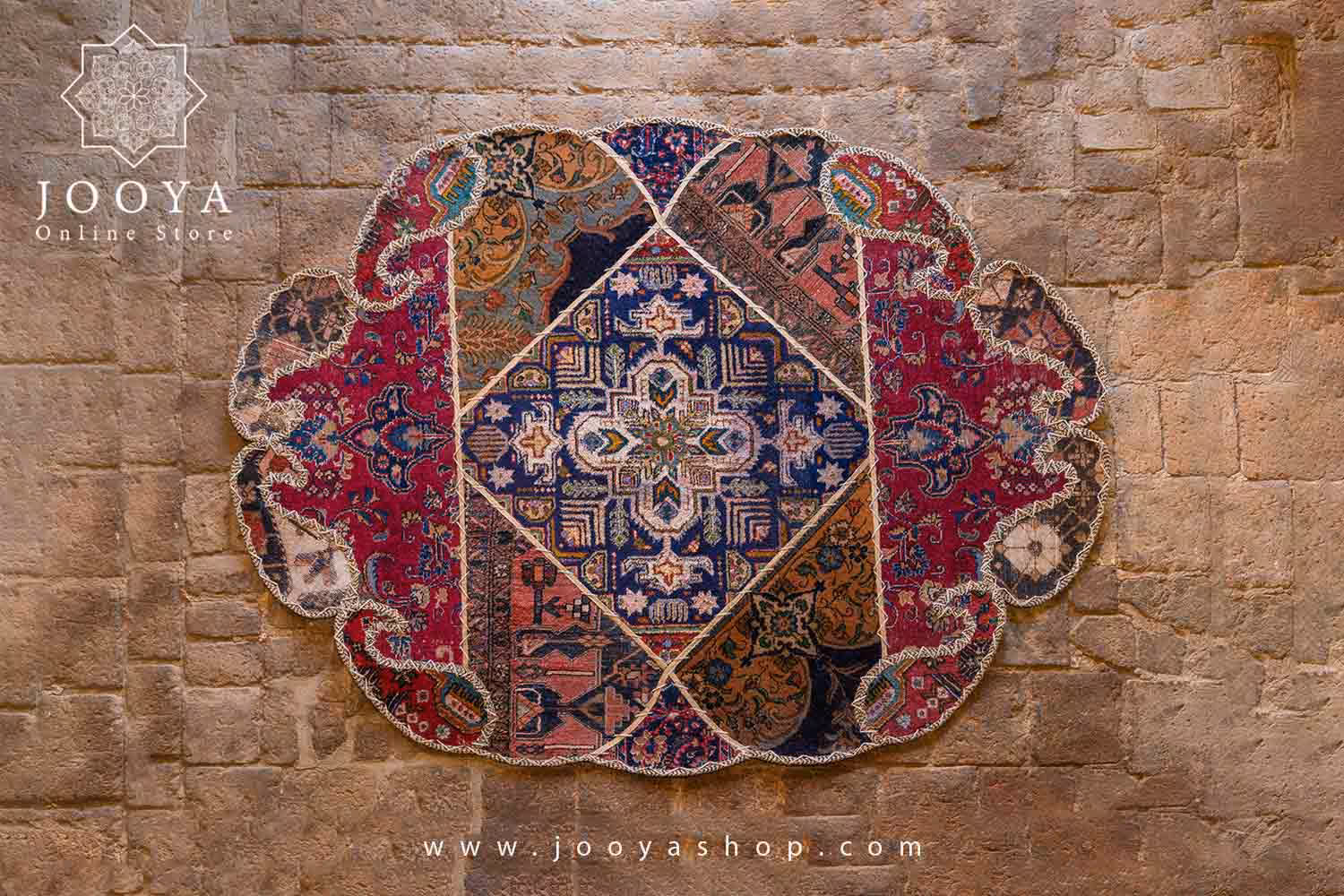 قالیچه تکه دوزی شده دستبافت گلشیفته