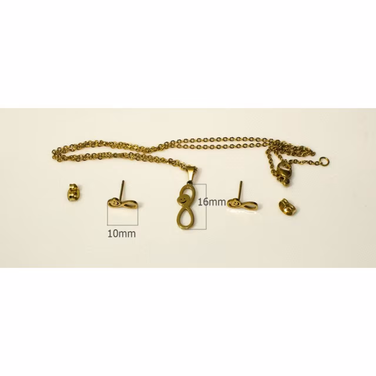 نیم ست استیل طلایی طرح بی نهایت خندان