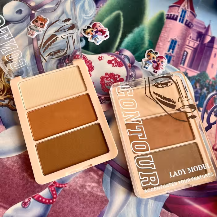 کانتورینگ  خشک مدل لیدی در سه رنگ کاربردی  و مناسب استفاده روزمره