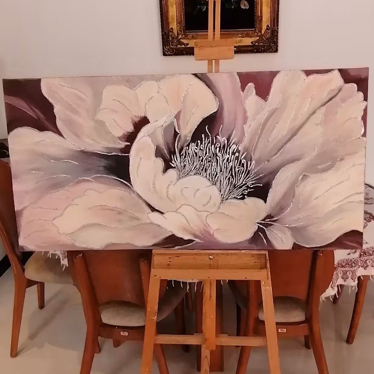 تابلو دکوراتیو برجسته گل عروس  سایز 100 در 70سانتیمتر 