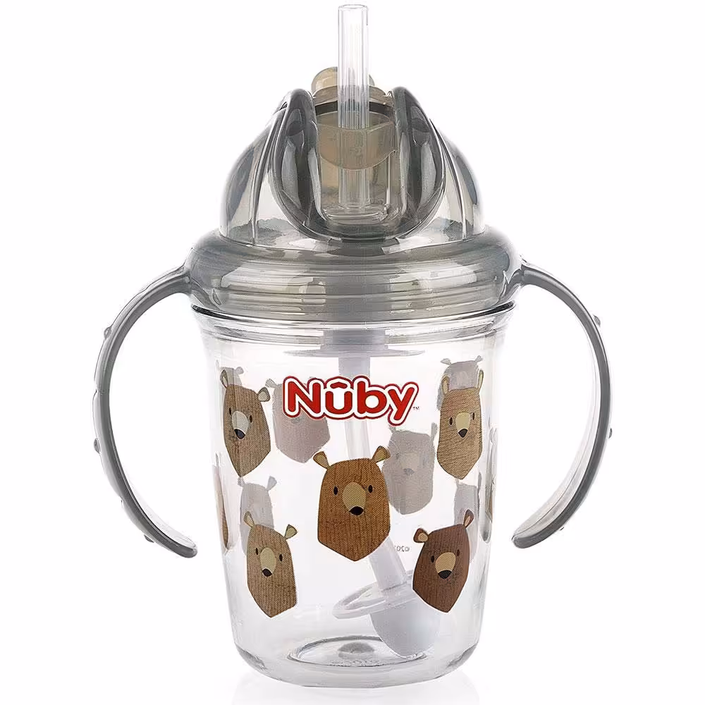 لیوان آبمیوه خوری 12  ماه نی دار نابی NUBY ظرفیت 240 میلی لیتر