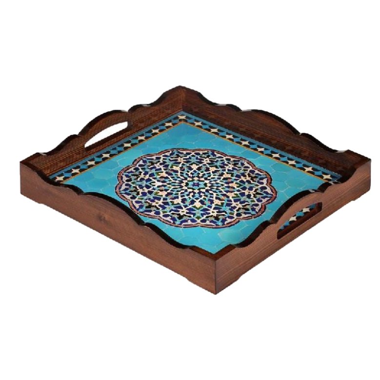 سینی دکوپاژ مربع طرح سپهر