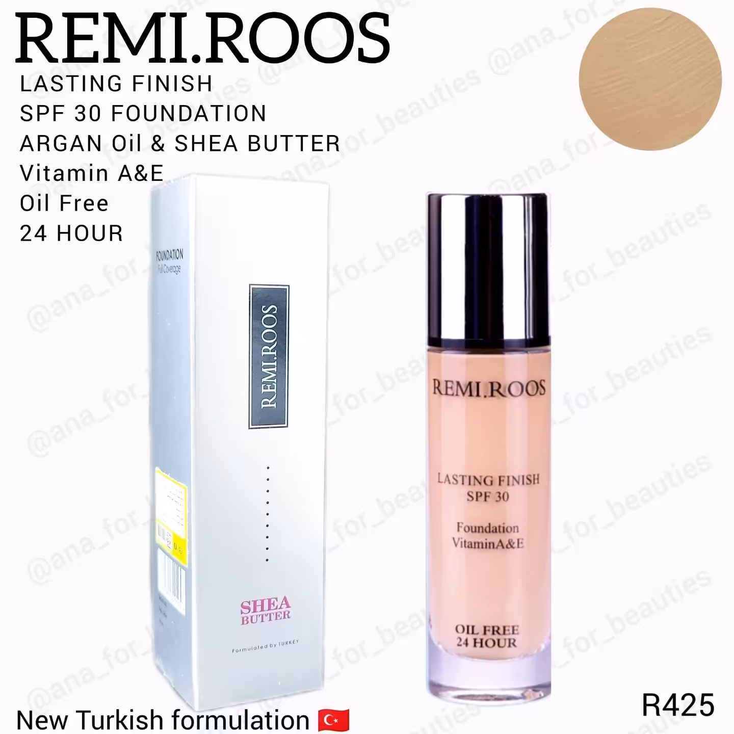 کرم پودر گیاهی 24 ساعته رمی رز رنگ R425