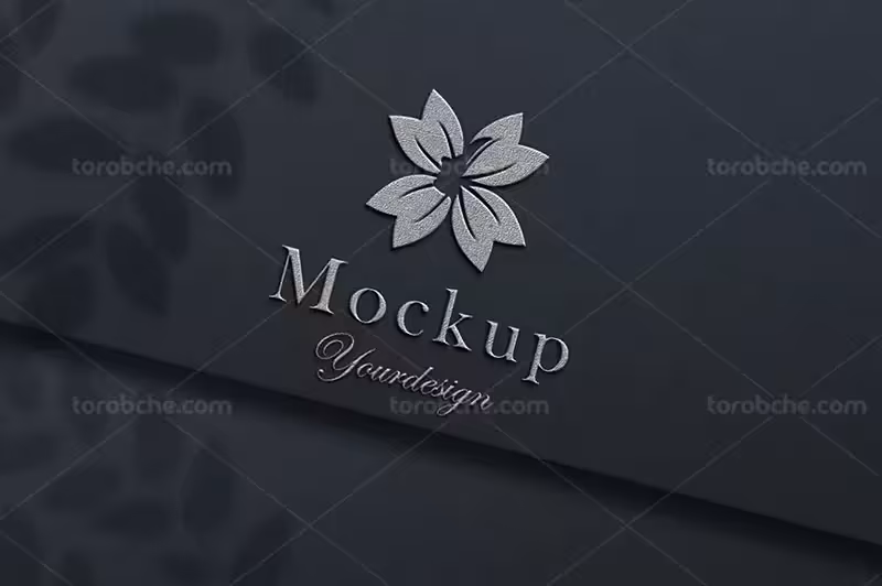 طرح موکاپ لوگو از زاویه بالا | گرافیک با طعم تربچه