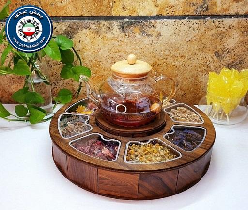 تی باکس چوبی 6 خانه گرد