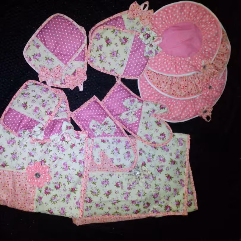 سرویس آشپز خانه پارچه ای دست دوز  