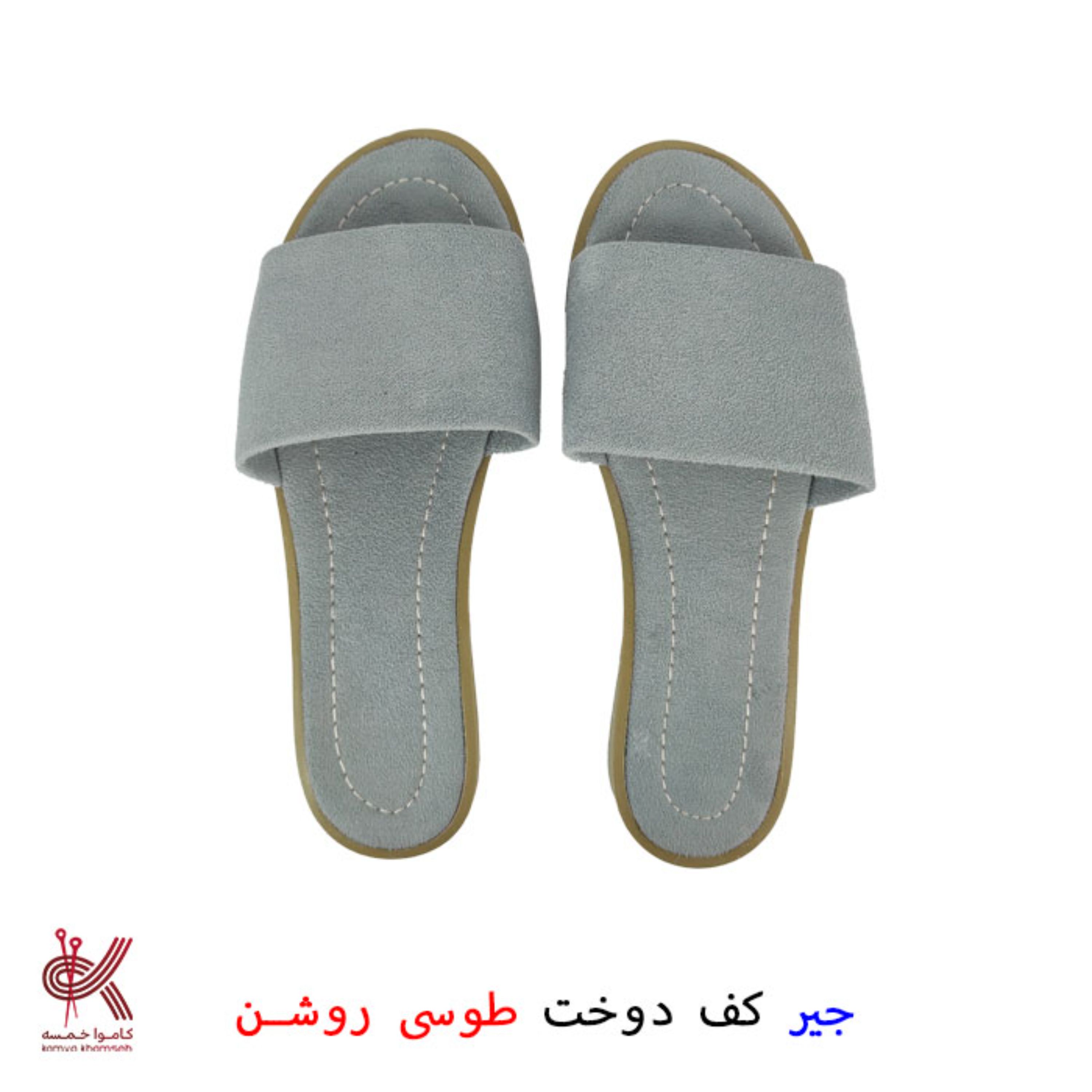 صندل جیر زنانه طوسی روشن 39 خام مناسب برای تزئین با مکرومه