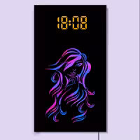 ساعت دیواری لوکس و دکوراتیو دیجیتال چند منظوره (طرح گیسو افشون)