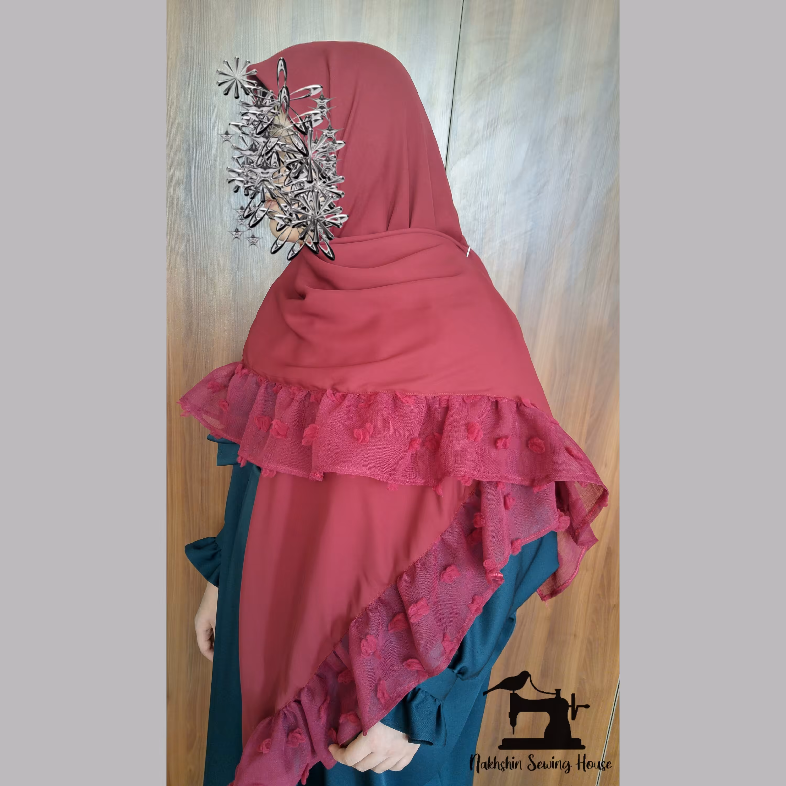 روسری کرپ حریر چیندار