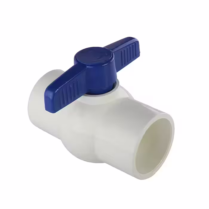 شیر توپی پلیمری UPVC سایز 1/2 1 اینچ