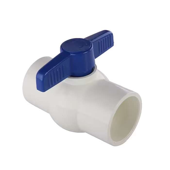 شیر توپی پلیمری UPVC سایز 1/2 1 اینچ