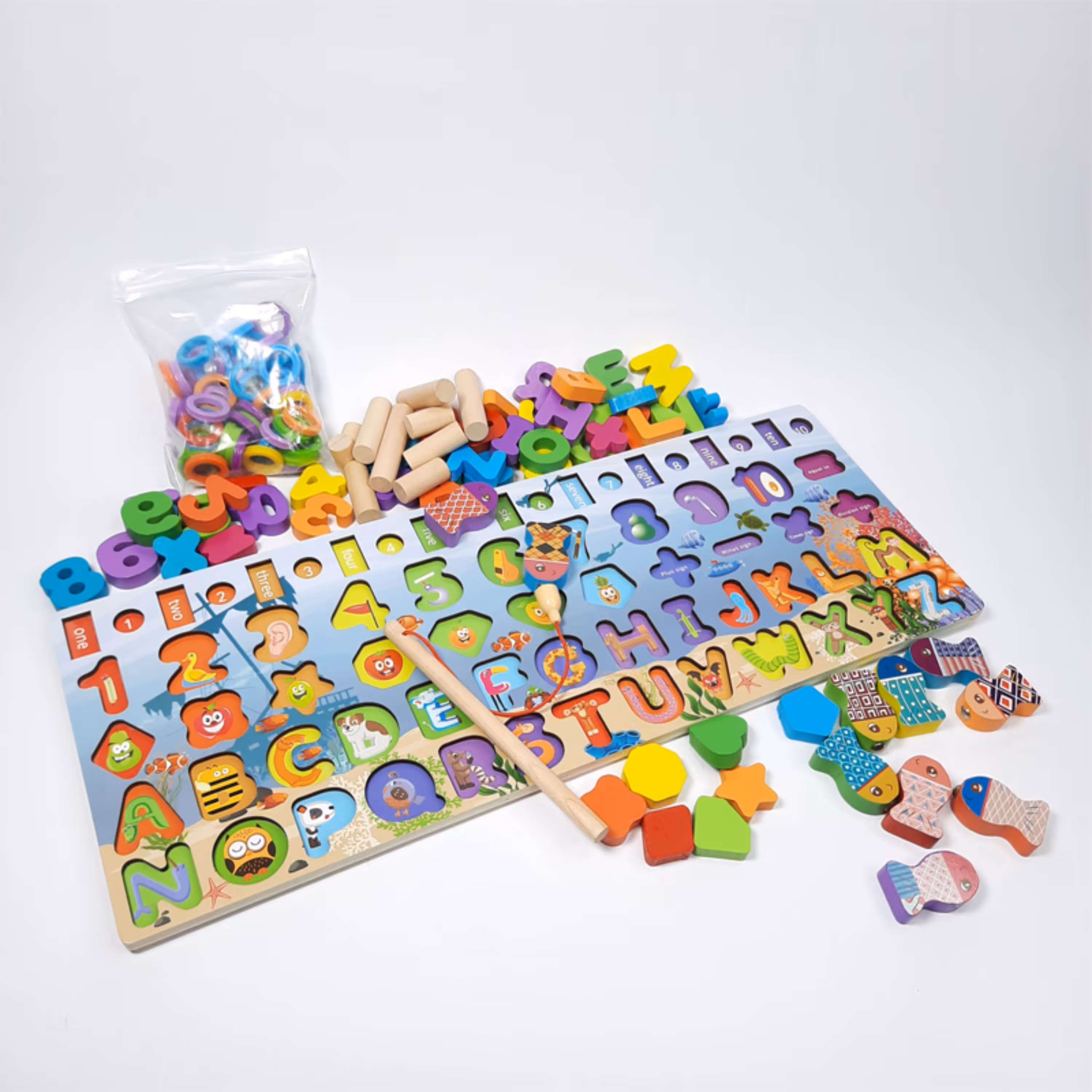 بازی آموزشی ماهیگیری و اعداد و حروف انگلیسی