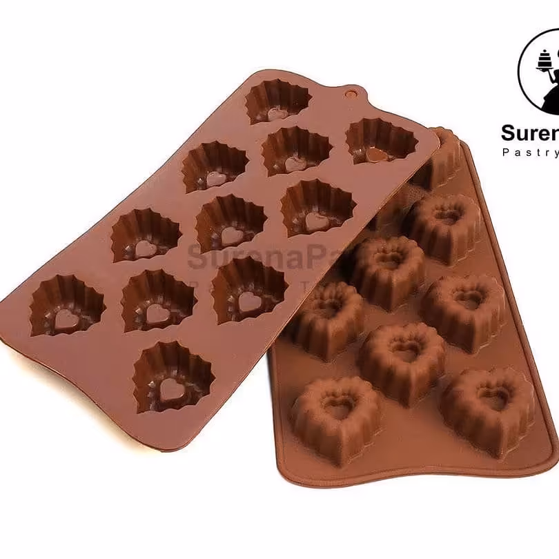 قالب سیلیکونی شکلات طرح قلب ساوارین