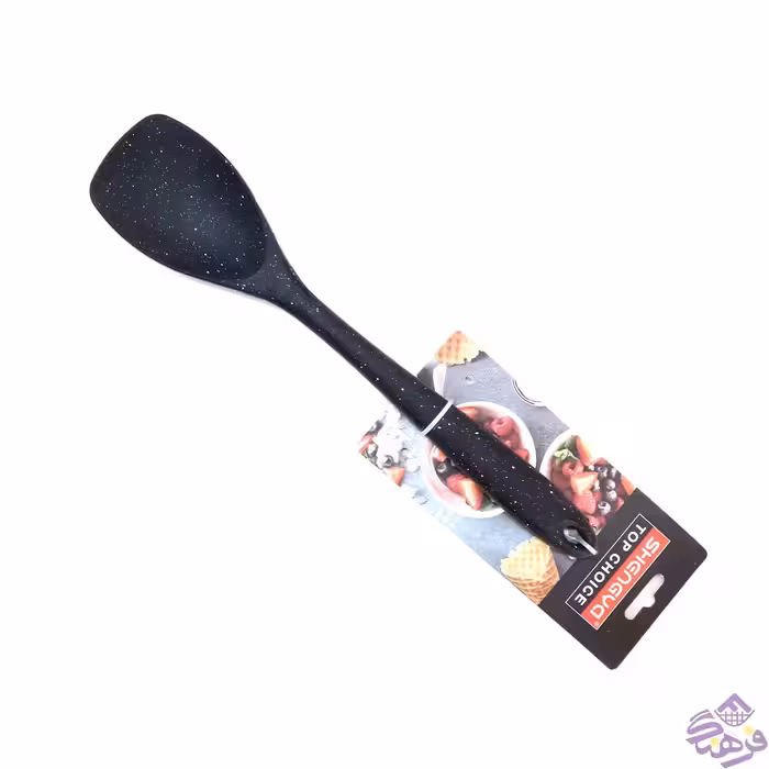 قاشق شنگیا نیم گود (پهن) سیلیکونی مشکی کوچک