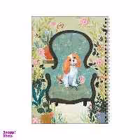 دفتر مشق 100 برگ بامبیلیپ طرح سگ خوشحال و مبل در بین گل ها کد 9179711