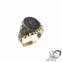 انگشتر برند طلاروس نگین کاری کد 9580