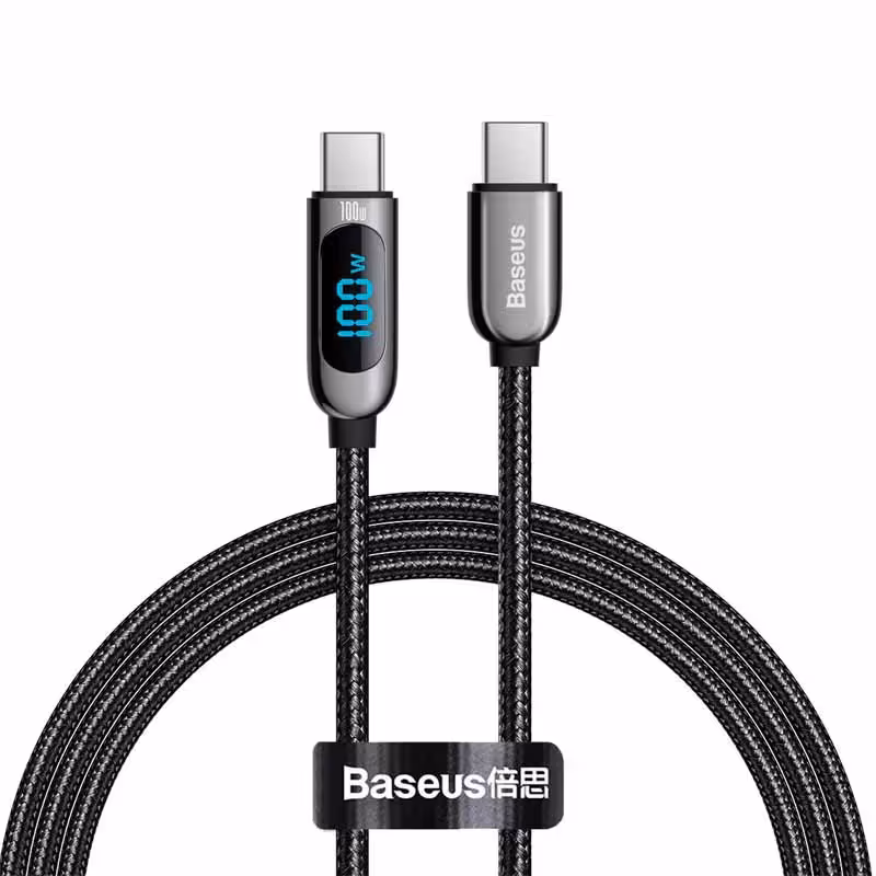 کابل دوسر تایپ سی سریع بیسوس (مشکی) Baseus Display Fast Charging Data Cable 1m CATSK-B01 100w